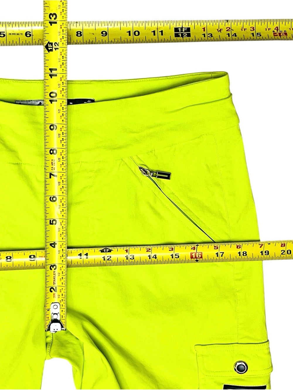 Jamie Sadock Shorts Golf Tennis Vibrant Yellow/Lime Zip/Pockets Stretch Sz 6 - Picture 11 of 13